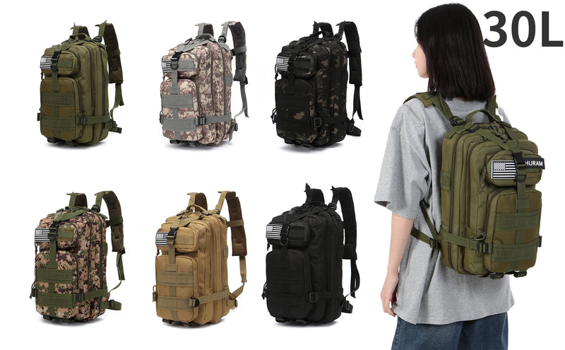 Mochila impermeável de nylon 1000D 30L/50L para atividades ao ar livre, esportes táticos, acampamento, caminhadas, trekking, pesca, caça