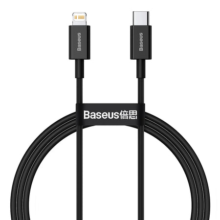 Cabo USB C Baseus Superior Series para Lightning 20 W PD para iPhone 14, 13, 12 Pro Max, cabo de carregamento rápido