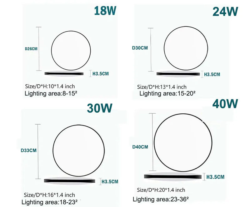 Luminária de teto LED 110V 220V à prova d'água, moderna, 20W/30W/40W/50W para sala de estar, quarto, banheiro e cozinha