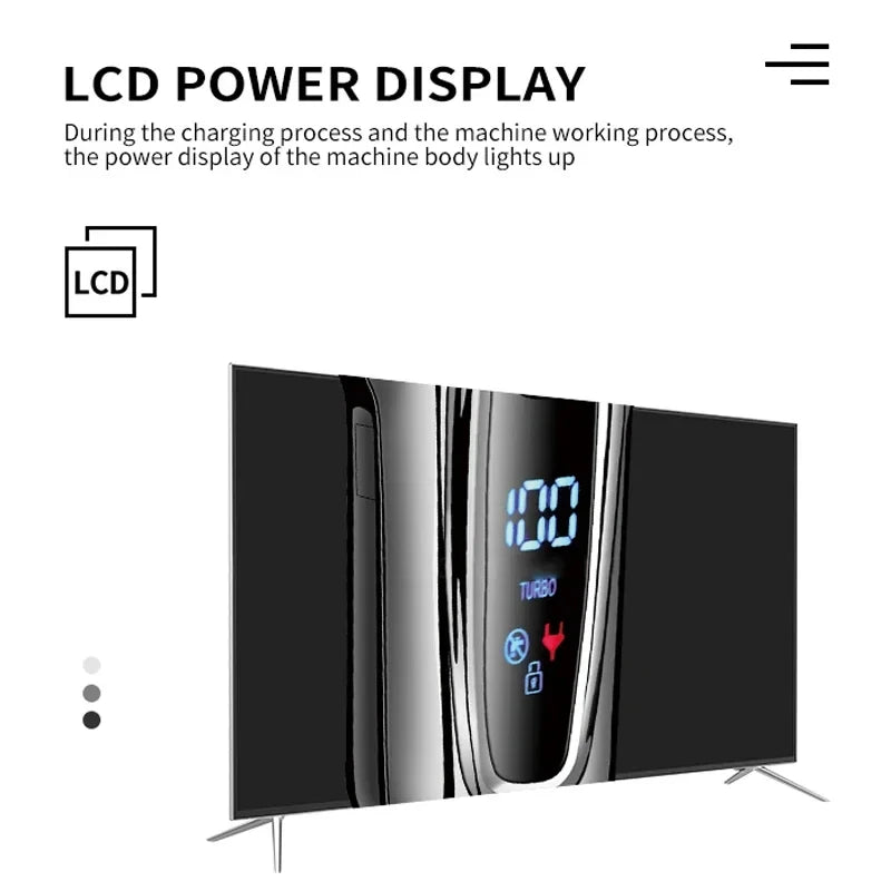 Maquina de Cortar Cabelo Elétrico Profissional Kemei KM-1990 com Display LED