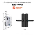 Fechadura eletrônica inteligente com impressão digital biométrica, cartão inteligente, senha, chave, desbloqueio, USB, sem aplicativo, trava de carga de emergência para casa