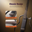 Guitarra eletroacústica silenciosa SONICAKE Brasil para viagem, corpo em mogno maciço, estrutura, recarregável, capa e todos os acessórios.