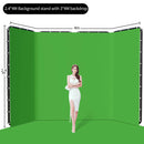 Cenário de tela verde Chromakey grande portátil com suporte para fotografia, sistema de suporte para gravação de vídeo e foto 240x400 cm