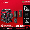 Nível a laser verde série YEVOLT YVGLL4XS, 3/4 planos, 12/16 linhas, autonivelante, 360 graus, 3D/4D, horizontal e vertical, 3,6 V, 3 Ah, ferramentas elétricas