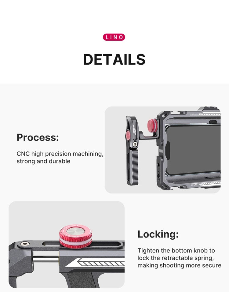 Capa protetora universal para smartphone Ulanzi Lino com alça lateral para iPhone 16, 15, 14, 13, 12 Pro Max, Samsung, Xiaomi e OPPO