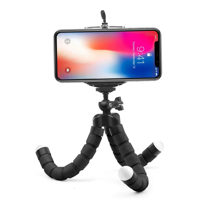 Mini tripé de esponja flexível em formato de polvo, suporte para celular, vários formatos podem ser livremente alterados, durável e estável