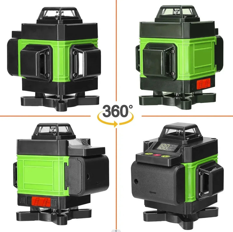 Nível laser de 2 baterias 8/12/16 linhas luz verde linha automática de alta precisão enviado do armazém do Brasil isento de impostos