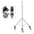 Tripé extensível SH 190 cm com parafuso de 1/4 e rodas, controle remoto Bluetooth para câmera DSLR, smartphone, luz de preenchimento, microfone, tripé