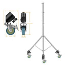 Tripé extensível SH 190 cm com parafuso de 1/4 e rodas, controle remoto Bluetooth para câmera DSLR, smartphone, luz de preenchimento, microfone, tripé