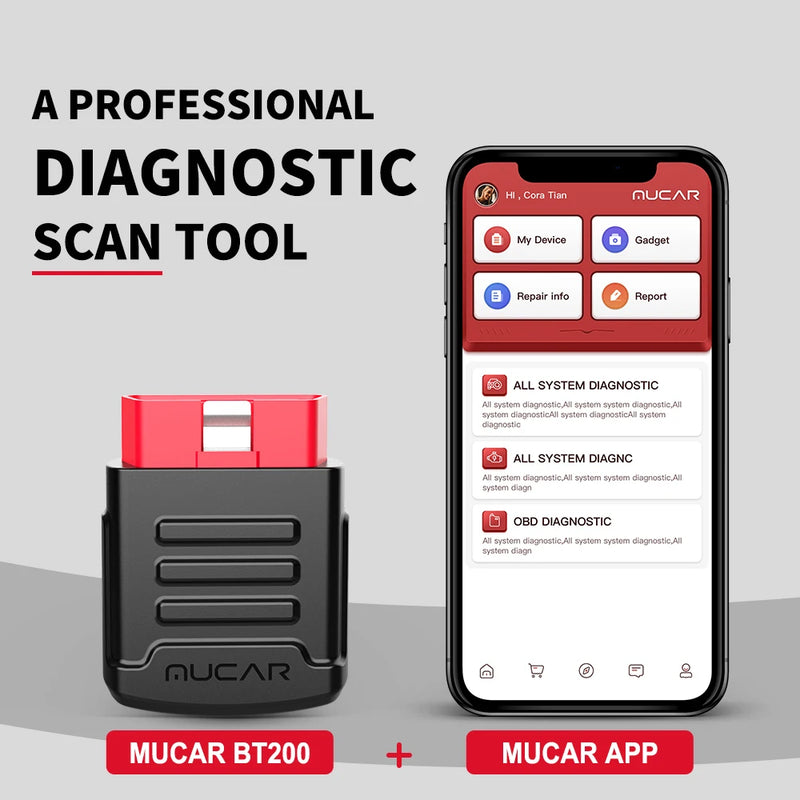 Ferramentas de diagnóstico automotivo MUCAR BT200 OBD2 Bluetooth Wifi Scanner para todos os carros Auto Testador OBD2 15 Redefinições de diagnóstico