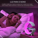 Luminária G Led RGB com Carregador por Indução, Despertador e Caixa de som Bluetooth para Mesa de Escritório