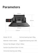 Ulanzi Car Phone Action Camera Holder Hand Pump Suction Cup 360° Adjustable 1/4" 3/8" For GoPro Insta360 DJI Action Smart Phone