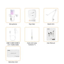 Microfone para jogos USB Comica Uni Pro com botão de cancelamento de ruído/RGB/balanço de ganho e microfone condensador para streaming de podcast