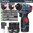 Furadeira e parafusadeira elétrica sem fio 2 em 1 16,8 V/21 V sem escova, chave de fenda elétrica, chave de fenda com 21 modos de rotação, furadeiras e parafusadeiras