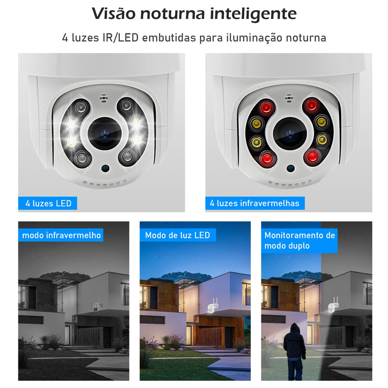 Camera Wi-fi Smart 360 Icsee com Bluetooth e Full HD 1080P A8 Surveillance