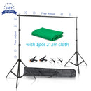 Kit de suporte de fundo com tecido verde para musselina, suporte telescópico ajustável com clipe para bolsa de transporte
