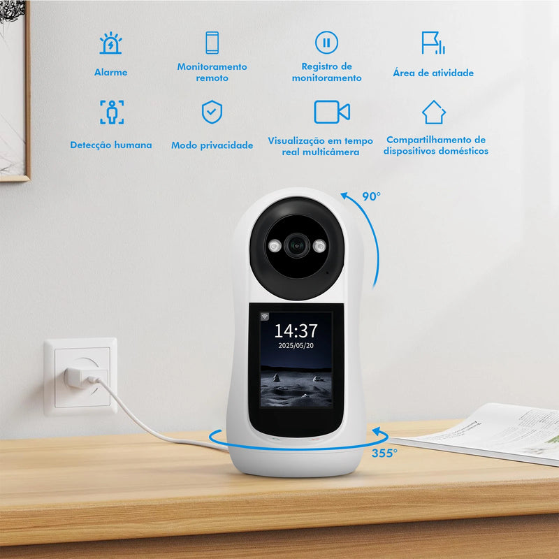 Câmera para bebês, ICSee, câmera de segurança Wi-Fi, minicâmera, webcam, monitor, câmera ICSee, câmera IP, do Brasil