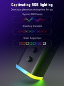 Kit de microfone dinâmico XLR FIFINE com braço articulado para mixer, conjunto de microfone USB para jogos com RGB, controle de volume para PC PS5/4 AmpliGame AM8T