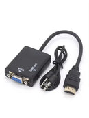 Conversor HD VGA para Hdmi, com cabo de áudio de 3,5 mm Vga para adaptador Hgmi, conversor de vídeo HDTV e áudio