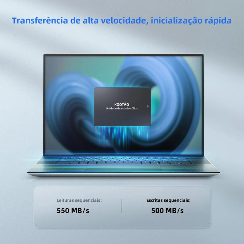 SSD Sata KOOTION 1 TB, 512 GB ou 256 GB SATA3 Unidade Disco rígido interna de 2,5 polegadas para laptop, desktop, PC, servidor