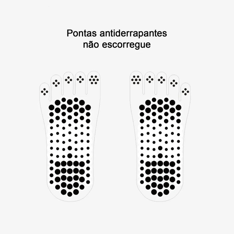 Meias esportivas de cinco dedos com 3 almofadas, meias invisíveis de algodão com 3 almofadas, antibacterianas, desodorizantes e antiderrapantes.