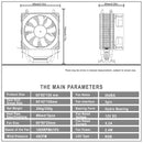 Cooler de processador X99 2011 V3 2 Heatpipes, radiador de CPU IWONGOU 3 pinos, ventilador RGB de 90 mm para PC Gamer para Intel 1366/1700/AMD/AM4