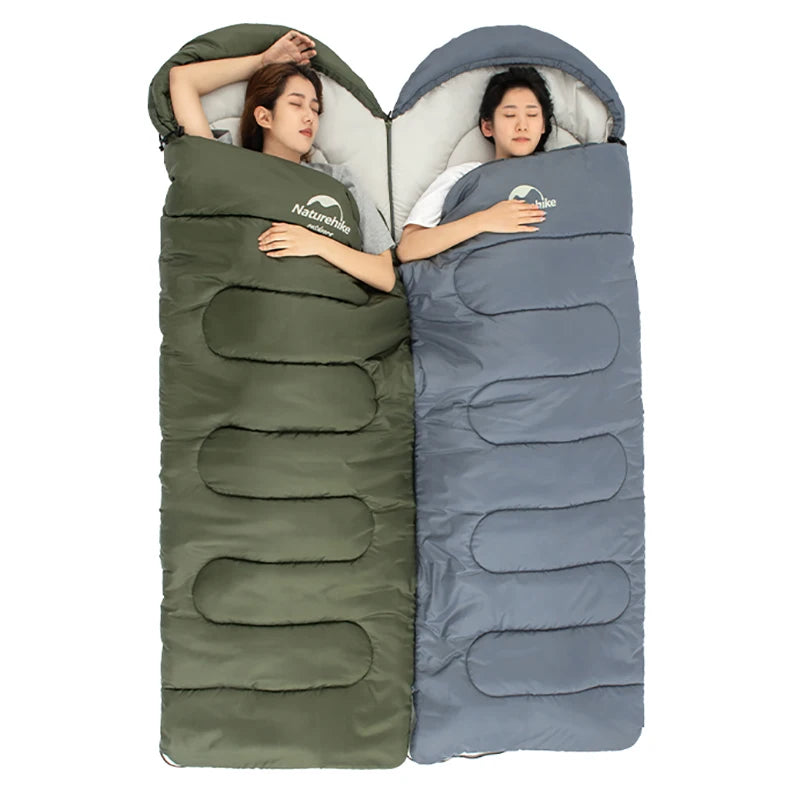 Saco de dormir Naturehike Y150 3 estações, impermeável, ultraleve, com capuz, para adultos, acampamentos ar livre