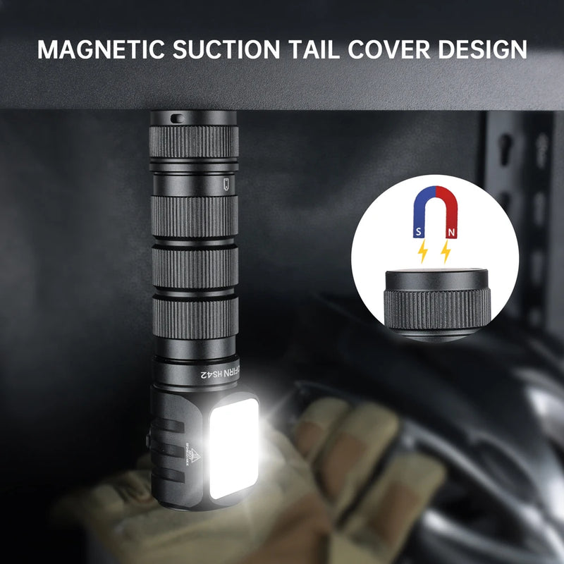 Lanterna de cabeça SOFIRN HS42 2100lm 18650 EDC USB C recarregável com banco de energia Lanterna LED SST40 com magnético para camping