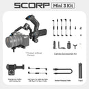 Kit Gimbal Tudo-em-Um FeiyuTech SCORP Mini-3 com Rastreamento Inteligente por IA Integrado, Suporta até 2,0 kg, para Câmeras de Ação Mirrorless e Smartphones