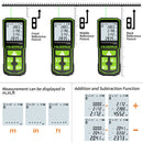 Medidor de distância a laser verde digital Huepar 60 m 100 m 120 m fita métrica a laser telêmetro com sensor de ângulo LCD ferramentas de medição
