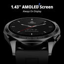 Smartwatch AIWR Peps 1R com tela AMOLED de 1,43 polegadas, compatível com Android e iOS, mostradores com IA, chat, GPT, resistência à água 5ATM e mais de 150 esportes.