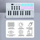 Controlador de teclado MIDI USB M-VAVE com 25 teclas, 8 pads de bateria retroiluminados, 8 knobs e 2 touch strips. Instrumentos musicais para teclado.