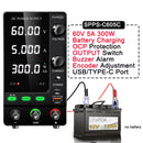 Fonte de alimentação KUAIQU DC 30V 10A, fonte de alimentação de bancada DC regulada por comutação ajustável, 12V 24V 48V 60V 120V, carregamento inteligente
