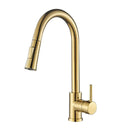 Torneira de cozinha FMHJFISD, torneira de cozinha dourada escovada, torneira de água retrátil, misturadora de alça única, rotação de 360 graus, torneira de chuveiro de cozinha