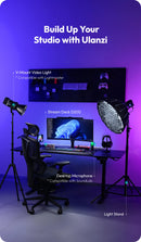 Teclado Ulanzi D200 D200H Stream Deck com 13 teclas macro, controlador Steam para YouTube, escritório, jogos e transmissões ao vivo. Suporte para TF/SD/USB 3.0.