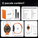 Relógio inteligente com papel de parede personalizado, alertas de chamadas/mensagens, chamadas sem fio, relógio esportivo