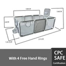 Cercado infantil IMBABY para uso interno, com barreira de segurança, piscina seca e área de recreação para crianças.