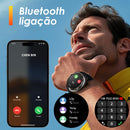 Relógio inteligente com papel de parede personalizado, alertas de chamadas/mensagens, chamadas sem fio, relógio esportivo