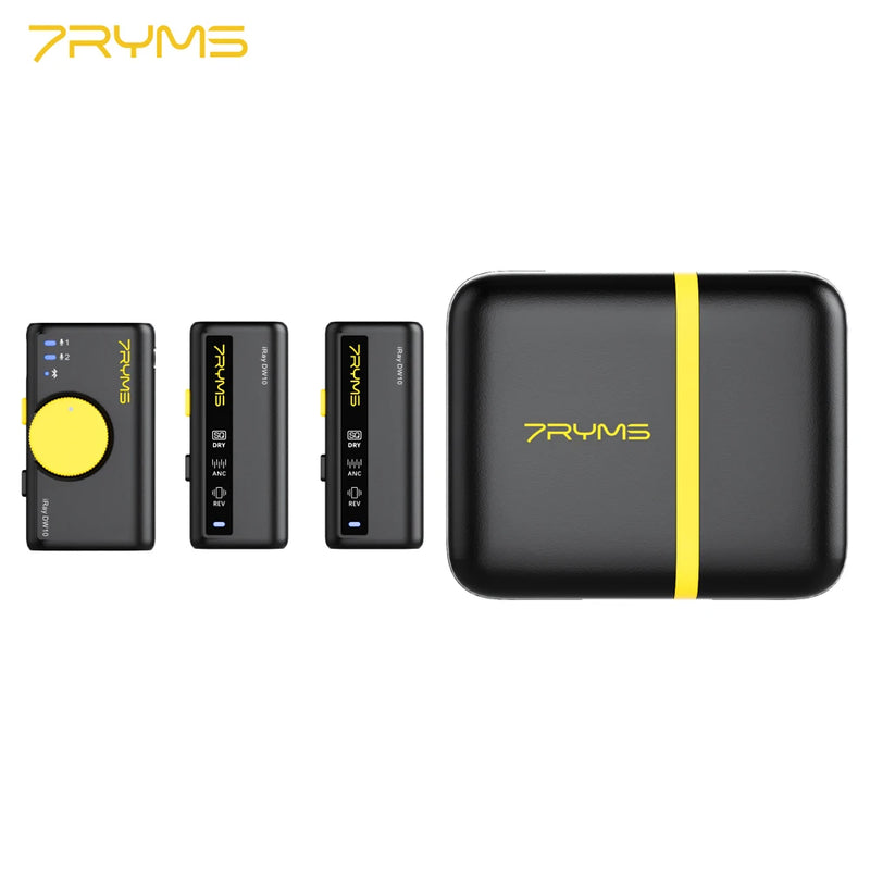 7RYMS iRay DW10 Mini Microfone sem fio multifuncional para câmera, smartphone, computador, vlog, transmissão ao vivo, entrevista