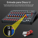 Mesa de mistura profissional USB de 8 canais, placa de mixagem de áudio, efeitos digitais, reprodutor de MP3, consoles, computador, gravação de palco.