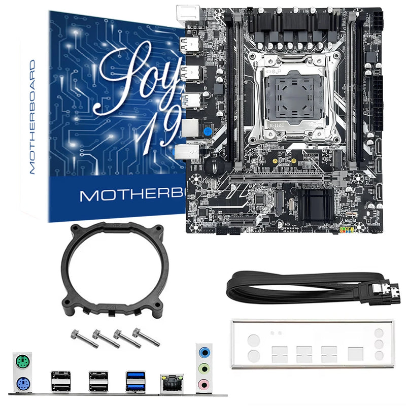 Kit de placa-mãe SOYO X99 com processador Xeon E5 2650 V4 LGA2011-3, 16 GB de RAM DDR4 (1x16 GB) de 2133 MHz e SSD NVMe M.2 SATA para computador desktop.