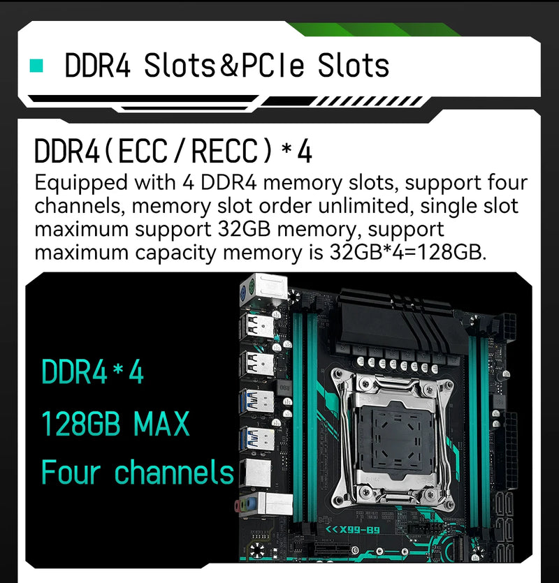 Placa-mãe MACHINIST X99 B9 LGA 2011-3 com slot M.2, suporte para chip X99 C612, memória DDR4, SATA 3.0, USB 3.0 e PCIe 16X.