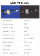 Óculos de Sol Inteligentes KUMI Meta V1, Polarizado com Bluetooth, à Prova D'água IPX4, Fones de Ouvido Abertos, Assistente de Voz com IA