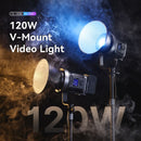 Ulanzi VL-120Bi VL-120C 120W V-Mount COB Luz sem fio Controle por aplicativo 2700K-6500K Luz de vídeo para fotografia de vídeo de esquete