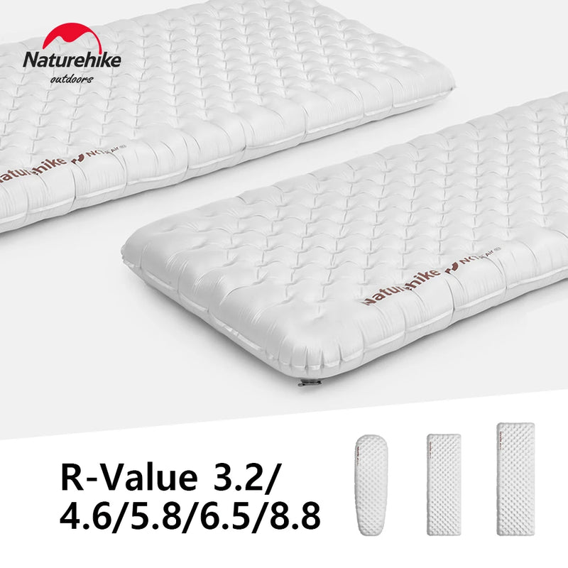 Colchonete Inflável Naturehike 3.2/4.6/5.8/6.5/8.8 R Value Ultraleve Camping Colchonete Inflável para Área Externa Colchonete À Prova de Umidade