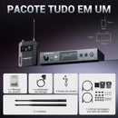 Sistema de monitoramento intra-auricular sem fio mono UHF com 1 saída de loop, saídas separadas, adequado para bandas e estúdios. Phenyx Pro PTM-11