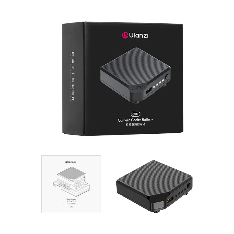 Ulanzi CU01 Cooler para câmera, ventilador de resfriamento para transmissão ao vivo, sistema de resfriamento alto, radiador de câmera, dissipador de calor para Canon R50 Sony ZVE Nikon