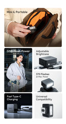 Ulanzi SL01 SL02 Mini Câmera Flash Light SpeedLite GN8 6500K para Canon Sony Nikon Fuji Câmera DSLR Vlog Live Fotografia ao ar livre