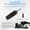 Kit 2 Microfones sem fio UHF 2.4G profissional com LED RGB - 2 unidades, bateria 18650, atraso de 2,5 ms, cardioide para karaokê/ao vivo