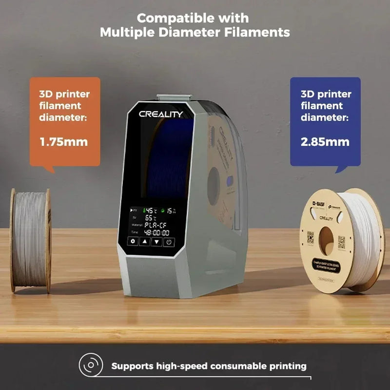 Caixa de secagem de filamentos Creality Space Pi, armazenamento de filamentos de 1 kg, aquecimento de ar quente de 360°, 0-48h, temperatura ajustável de 45°C a 70°C